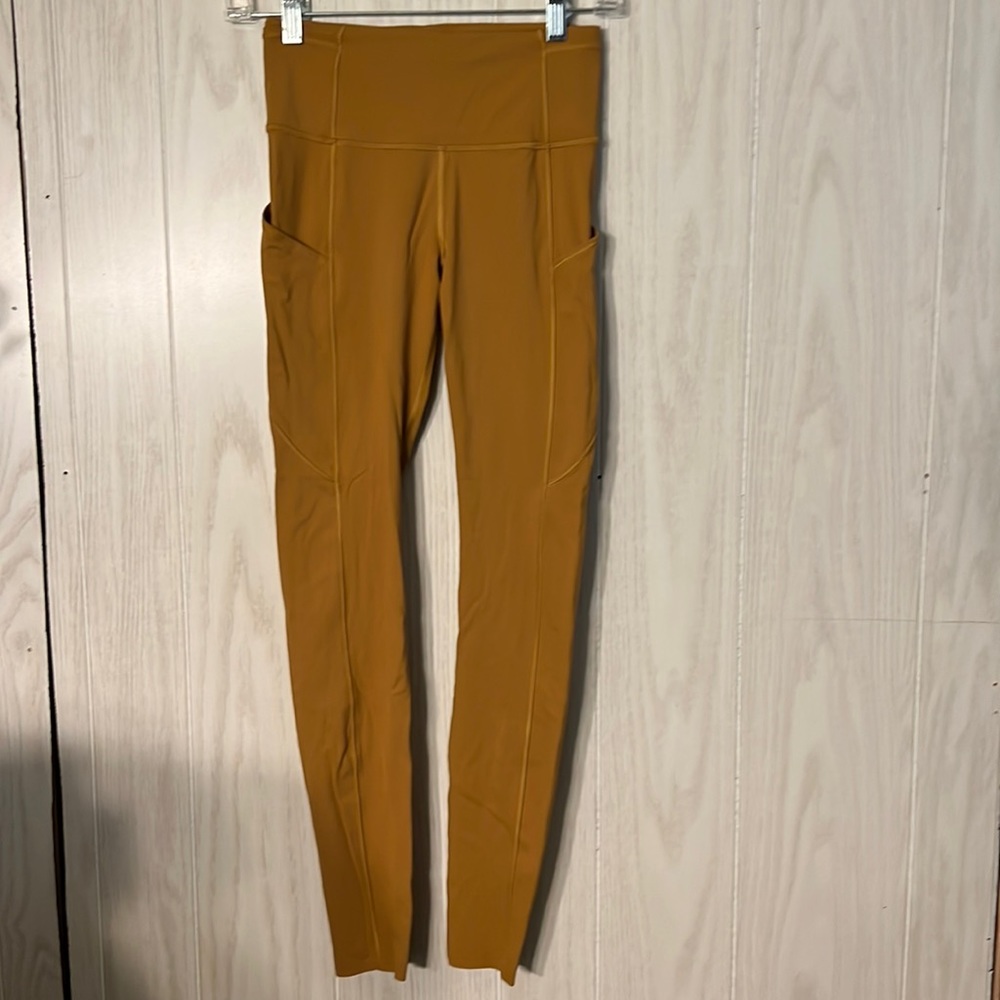 Lululemon Mustard pocket leggings 4
